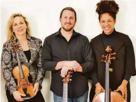  ?? Irene Young ?? Barbara Higbie (left), Todd Boston and Mia Pixley will perform as part of Windham Hill’s annual Winter Solstice event, which was canceled in 2020.