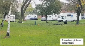  ??  ?? Travellers pictured in Northolt