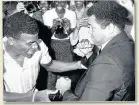  ??  ?? 1984: Meeting the greatt Muhammadh d Ali