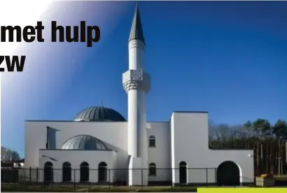  ?? CHRIS NELIS ?? De Fatih Camii moskee zal met haar nieuwe verschijni­ng voortaan ook een landmark zijn in Winterslag.FOTO