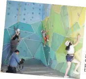  ??  ?? NUEVAS AVENTURAS.
Asegurados con un arnés y un casco de seguridad, los niños podrán escalar un enorme muro guiados por luces led que pondrá a prueba su destreza.