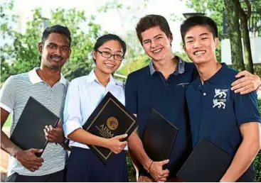  ??  ?? Students (from left) Ashwen, Jasmine, Gregor and Kevin are among the proud HSC achievers.