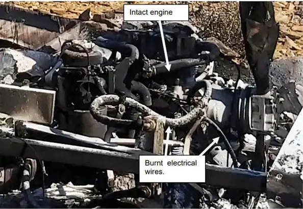  ??  ?? Engine was found still intact