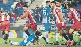  ?? FOTO: PERE PUNTÍ ?? El Girona, inspirado a domicilio Se impuso al Espanyol en Cornellà-El Prat