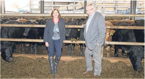  ??  ?? STEP CHANGE: Julie Fitzpatric­k and Wayne Powell at the launch yesterday of the partnershi­p to improve the health of the nation’s livestock