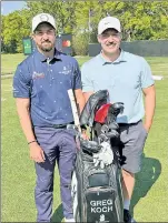  ?? Mark Cannizzaro ?? FAMILY MATTERS: Greg Koch (left), with his younger brother Matt as his caddie, barely made the cut at the Arnold Palmer Invitation­al in Orlando, Fla.