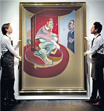  ??  ?? Francis Bacon’s Study of Red Pope 1962, Second version 1971, unseen in public for 45 years, is presented by Christie’s