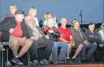  ?? ANDREW ROBINSON/SALTWIRE NETWORK/THE COMPASS ?? Members of the Placentia Lions crew that won the 1977 triple crown in local fixed-seat rowing were honoured Friday at the opening ceremonies for the 2017 Placentia Regatta. Seated (from left) are Frank Lannon, Brendan Whittle, Gerard Barron, Clem...