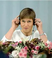  ??  ?? A Roma
Kersti Kaljulaid, 50 anni, è presidente dell’Estonia dal 2016