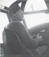  ??  ?? Roy Borthwick pilots a Second World War bomber.