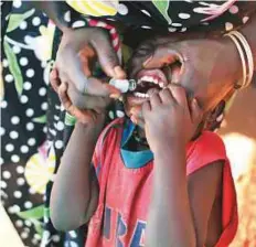  ?? Reuters ?? A child receives a vaccine in Juba, South Sudan. A new vaccine has shown to be safe and effective against rotavirus.