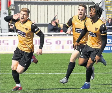  ?? Picture: Steve Terrell ?? Jack Barham got off the mark in the first minute on his way to a hat-trick against Havant on Saturday