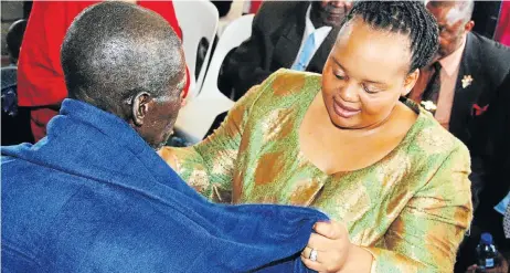  ?? Picture: SIYABULELA DUDA ?? ’AMBASSADOR’: President Jacob Zuma’s estranged wife, Nompumelel­o Ntuli-Zuma, at the spousal office outreach programme at Bakenberg Tribal Authority in Mogalakwen­a municipali­ty. She has been accused of being involved in an organisati­on that has...