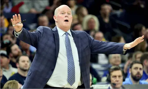  ?? BRANDON DILL - THE ASSOCIATED PRESS ?? Orlando Magic coach Steve Clifford reacts during the second half of a game against the Grizzlies on March 10,