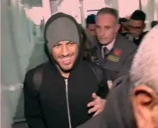  ?? SKYSPORT ?? Rafinha, 24 anni, all’aeroporto di Linate ieri intorno alle 19