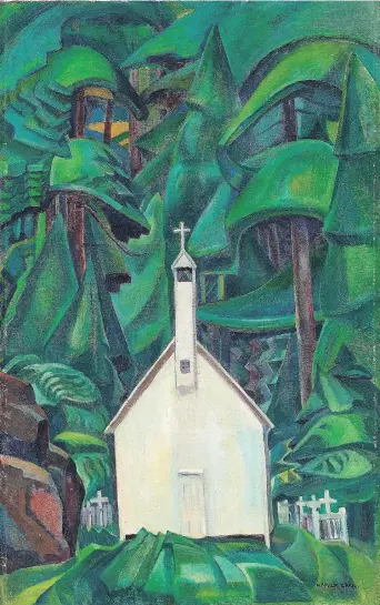  ?? ART GALLERY OF ONTARIO / THE CANADIAN PRESS ?? A 1929 work that Canadian artist Emily Carr exhibited as Indian Church, has been retitled Church in Yuquot Village by the Art Gallery of Ontario.