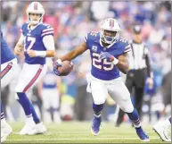  ?? Adrian Kraus / Associated Press ?? Bills running back LeSean McCoy carries the ball against the Titans on Oct. 7. Two struggling AFC East rivals with uncertain quarterbac­k situations square off when the Bills and Jets meet Sunday.
