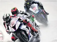  ??  ?? ●●One of Chris’s photos, showing Peter Hickman leading the pack into Lodge Corner at Oulton Park