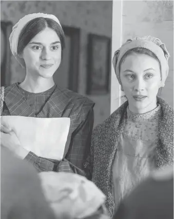  ?? CBC/NETFLIX ?? Rebecca Liddiard, left, and Sarah Gadon star in Alias Grace, which streams on Netflix and airs on CBC.