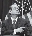  ?? ALEX BRANDON AP ?? Labor Secretary Alex Acosta calls on a reporter during a news conference at the Department of Labor, Wednesday, July 10.