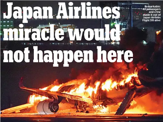 Japan Airlines miracle would not happen here - PressReader