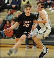  ?? MEDIANEWS GROUP FILE PHOTO ?? Troy’s Ethan Emerzian (20) will be playing college basketball at Madonna University.
