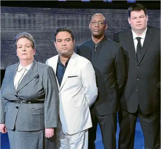  ?? SUPPLIED ?? Formidable chasers Anne Hegerty, Sinha, Shaun Wallace, and Mark Labbett.