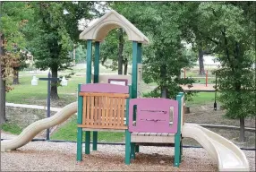  ??  ?? A small playset was bought from Head Start recently and installed on the northwest side of the park near the smaller pavilion.