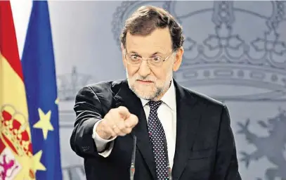  ?? Španělský premiér Mariano Rajoy avizoval, že referendu o samostatno­sti Katalánska zabrání, neboť je nezákonné. FOTO REUTERS ?? Obrana Madridu.