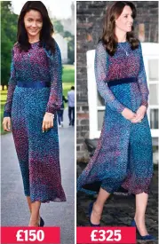  ??  ?? Good spot! Mrs Urbanska picked up the exact LK Bennett dress worn by Kate last year for less than half price in a sale £150 £325