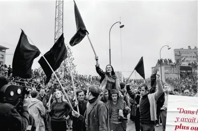  ??  ?? Meeting de l’Union nationale des étudiants de France (Unef) au stade Charléty, à Paris, le 28 mai.