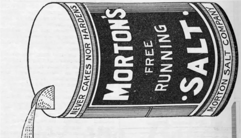  ?? WIKIMEDIA COMMONS ?? A cropped view of a Morton’s Salt ad from 1916.