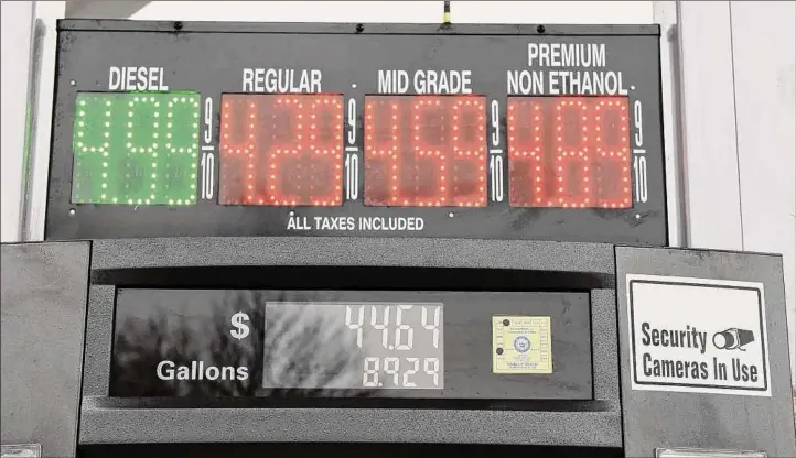  ?? Photos by Will Waldron / Times Union ?? Gas price volatility has employers and employees rethinking a full in-person work week return.