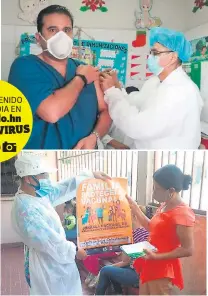  ?? FOTOS: CORTESÍA SALUD ?? (1) El personal de Salud ha comenzado a vacunarse. (2) En los Cesamos se promueve la vacunación.