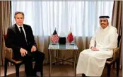  ?? FILE/PHOTO ?? US Secretary of State Antony Blinken (left) meets with Qatar’s PM Mohammed bin Abdulrahma­n bin Jassim Al Thani in Riyadh