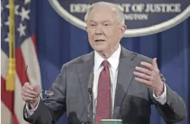  ??  ?? Attorney General Jeff Sessions