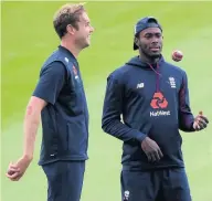  ??  ?? HANDLE WITH CARE: Jofra Archer, with Stuart Broad, is a weapon that should be used to effect