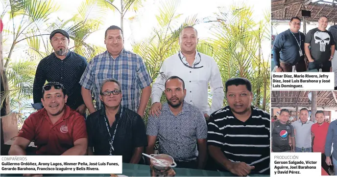  ??  ?? COMPAÑEROS Guillermo Ordóñez, Arony Lagos, Hinmer Peña, José Luis Funes, Gerardo Barahona, Francisco Izaguirre y Belis Rivera. Omar Díaz, Mario Rivero, Jefry Díaz, José Luis Barahona y José Luis Domínguez. PRODUCCIÓN Gerson Salgado, Víctor Aguirre, Joel Barahona y David Pérez.