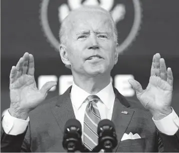  ?? MATT SLOCUM/AP ?? On his first day in office, President-elect Joe Biden plans to roll back several of President Trump’s actions.