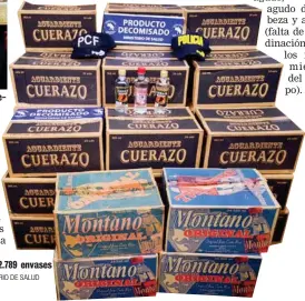  ?? MINISTERIO DE SALUD ?? En algunos comercios ofrecían las bebidas hasta en un rojo. Las autoridade­s han decomisado 42.789 envases de marcas de guaro adulterado.