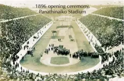  ??  ?? 1896 opening ceremony, Panathinai­ko Stadium