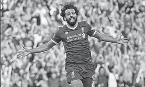  ??  ?? Mohamed Salah werd uitgeroepe­n tot Speler van het Jaar bij Liverpool. (Foto: VI)