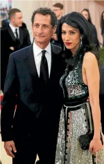  ?? PHOTO: REUTERS ?? Huma Abedin and Anthony Weiner in happier times.