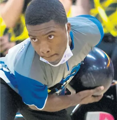  ?? GERALD LEONG/ORLANDO SENTINEL ?? Apopka junior Malek Taylor, the Orlando Sentinel Boys Bowler of the Year for the 2021 season, had a 957 four-game series in the FHSAA state tournament at Boardwalk Bowl in Orlando.