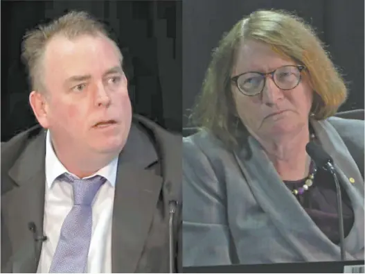  ?? Royal Commission into the Robodebt Scheme ?? Former DHS director Jason Ryman and Commission­er Catherine Holmes at the royal commission this week.