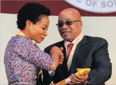  ?? Pictures: GCIS ?? DISTINGUIS­HED: The Order of the Baobab in Silver was awarded to Professor Rosina Mamokgethi Phakeng from the president.