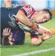  ?? Picture: BRETT COSTELLO ?? OVER: Cooper Cronk scores a try.