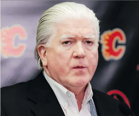  ?? LEAH HENNEL ?? Brian Burke, the Calgary Flames’ president of hockey operations, was general manager of the Anaheim Ducks when his team lost a lottery in July 2005 that determined that Sidney Crosby would join the Pittsburgh Penguins. The Ducks drafted Bobby Ryan...