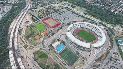  ?? (LA VOZ) ?? Desde el cielo. Foto tomada de un drone con el avance de las obras hace unas semanas.