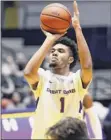  ?? Hans Pennink / Special to times union ?? freshman malachi de Sousa will get his second straight start when ualbany takes on umbc on Saturday night.